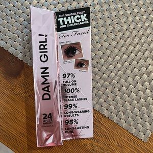 NWT Too Faced - Damn Girl thick & curled lashes Mascara